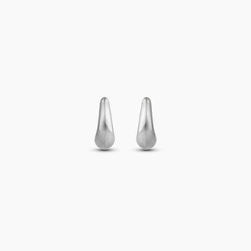 Brushed Mood Silver Hoops