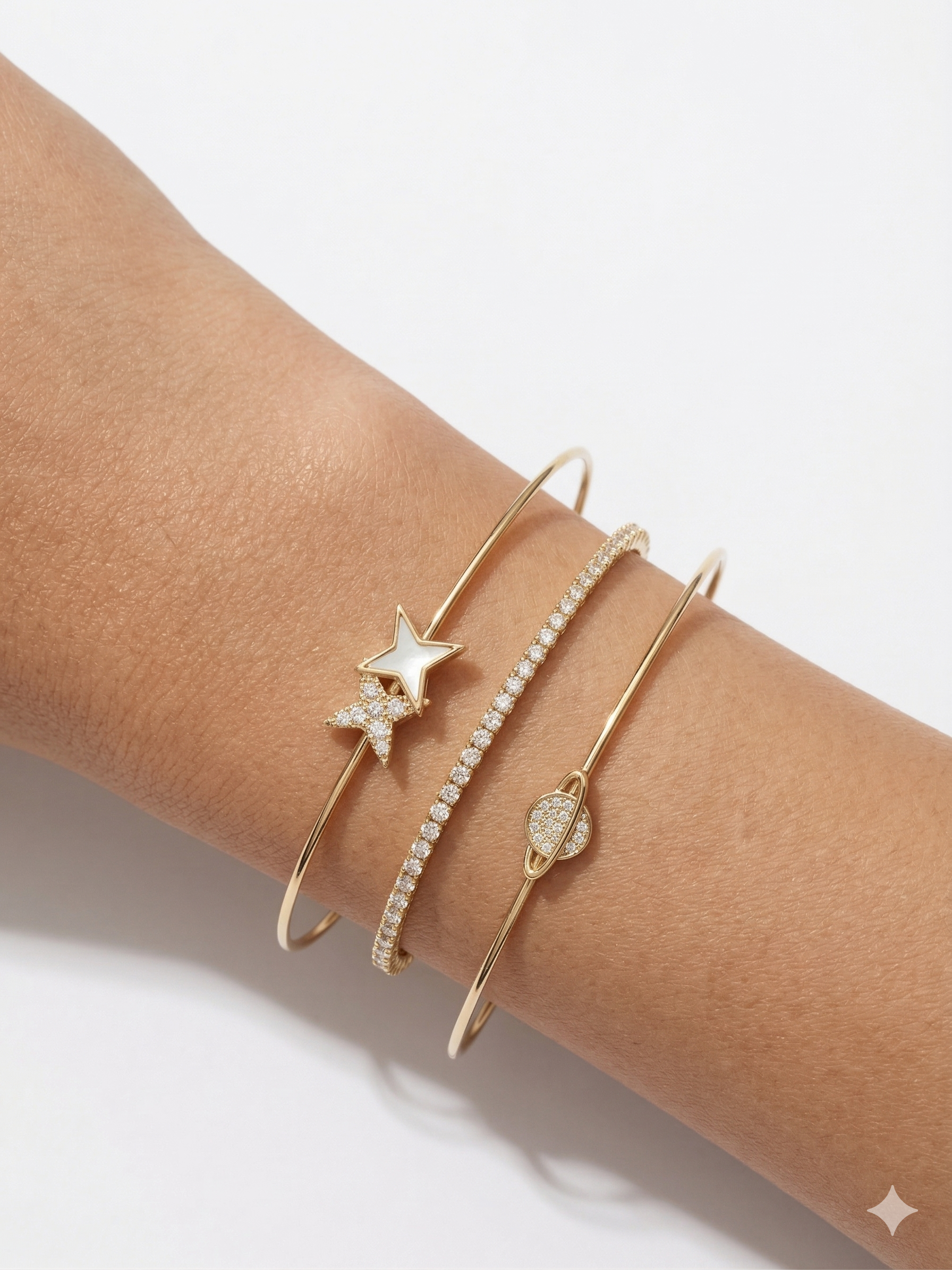 Celeste Trio cuff Stack