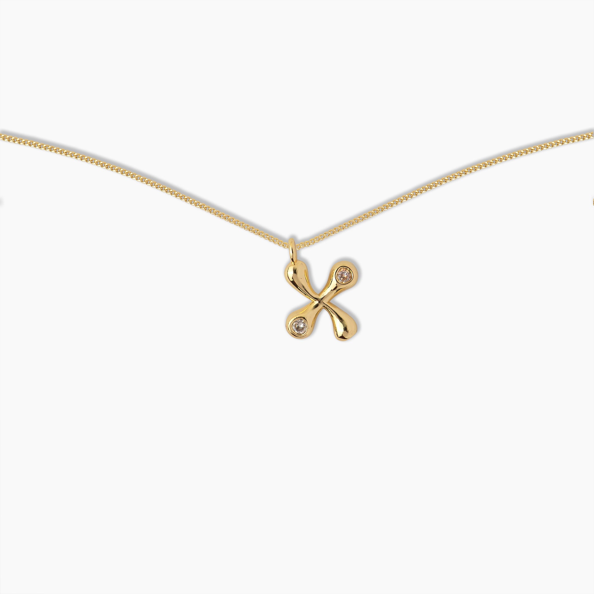 Duo Diamond Initial Necklace