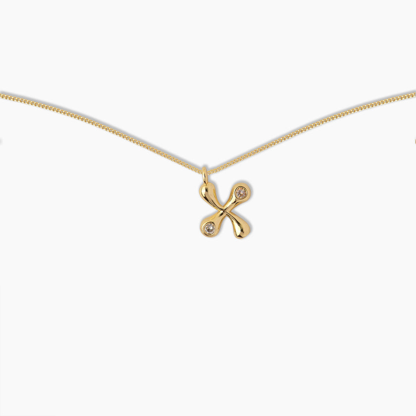 Duo Diamond Initial Necklace