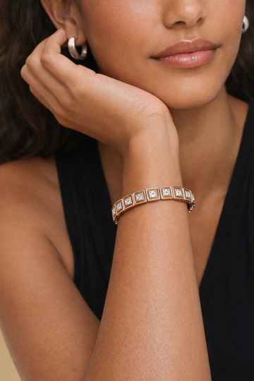 The Prism Tile Brown Stretch Bracelet