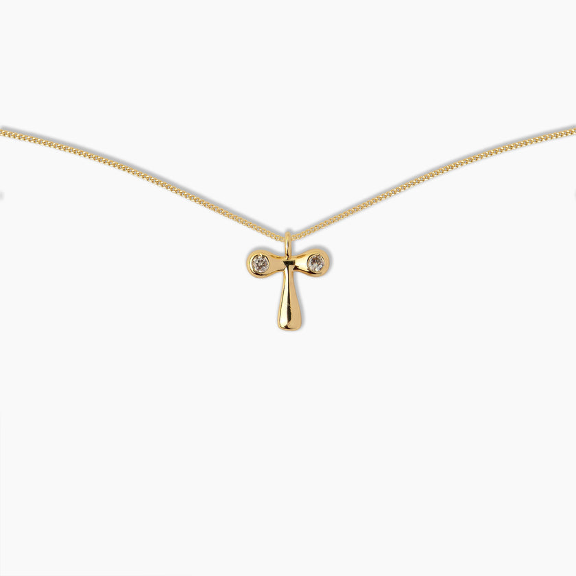 Duo Diamond Initial Necklace