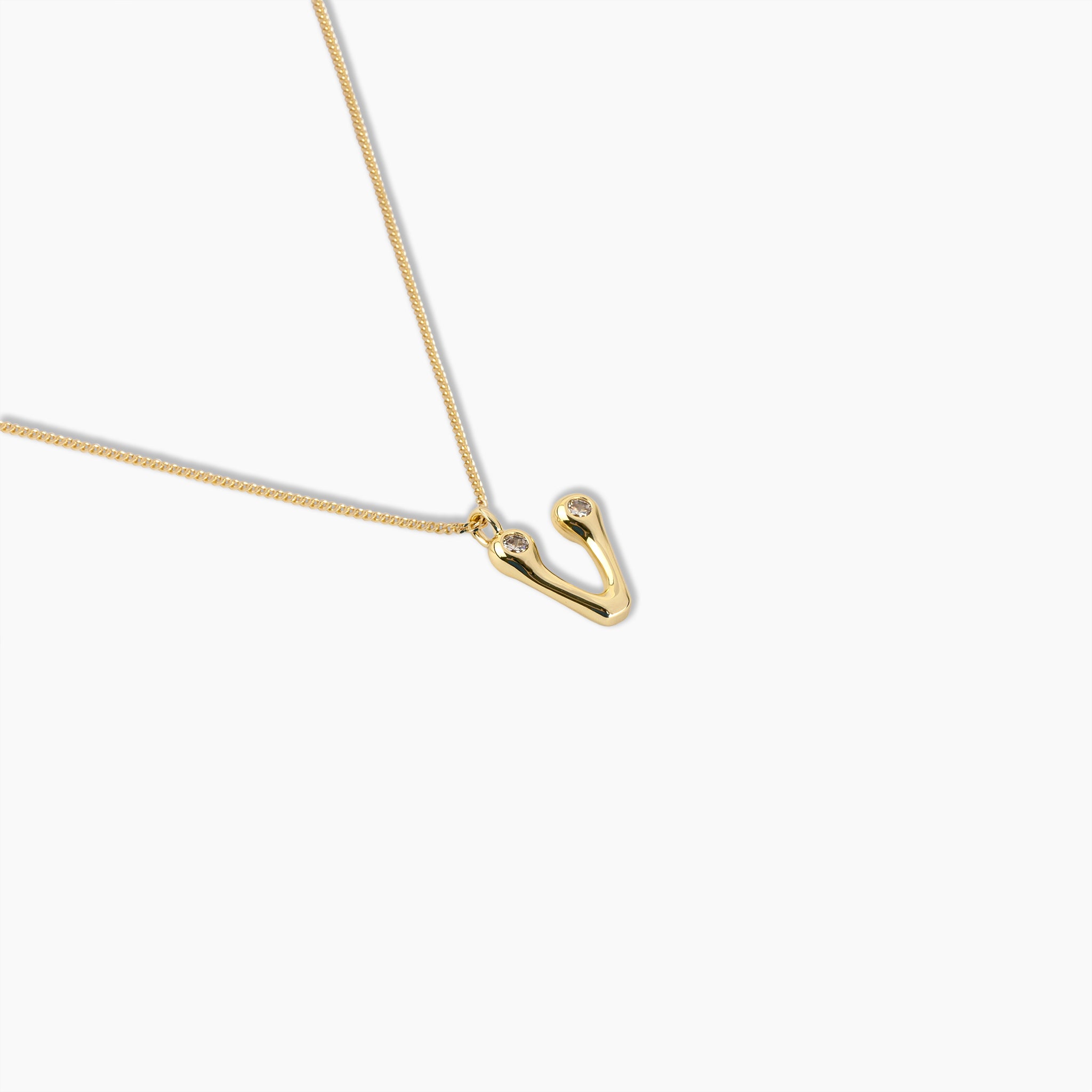 Duo Diamond Initial Necklace