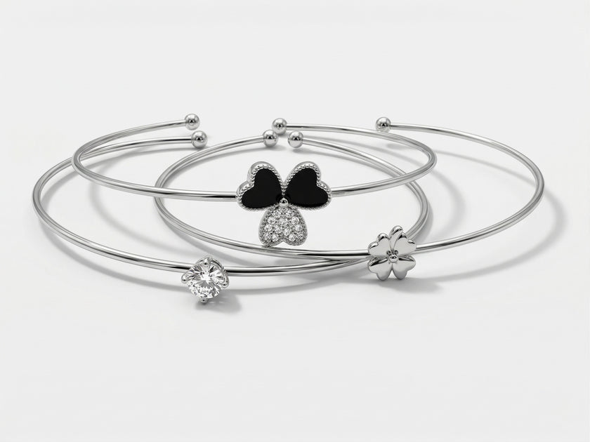 Midnight Clover Stackable bracelets
