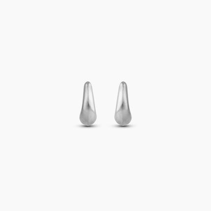 Brushed Mood Silver Hoops