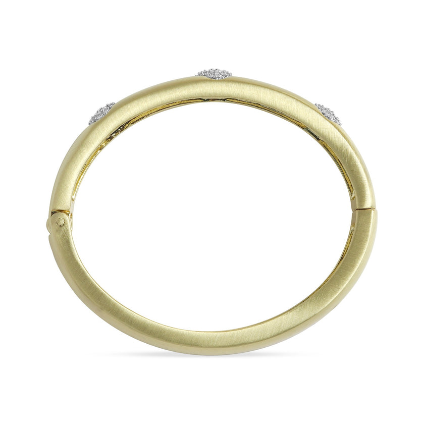 Brushed Mood Clover Bangle Bracelet