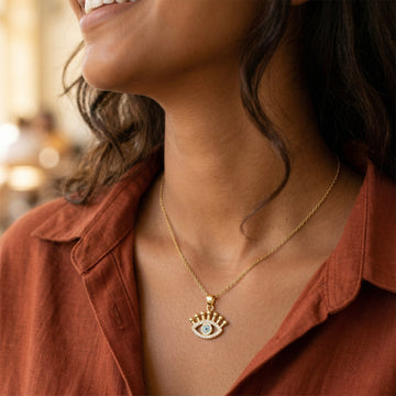 Studded Evil Eye Pendant