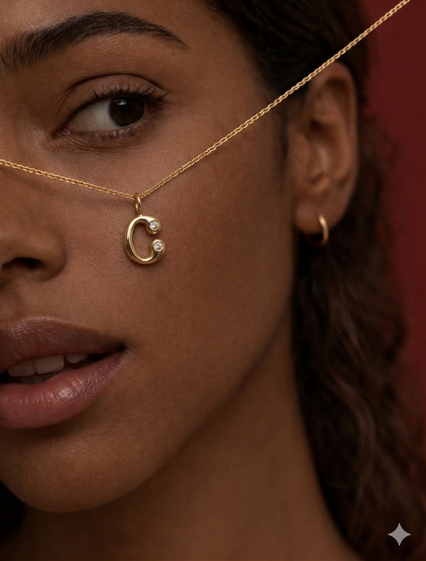 Duo Diamond Initial Necklace