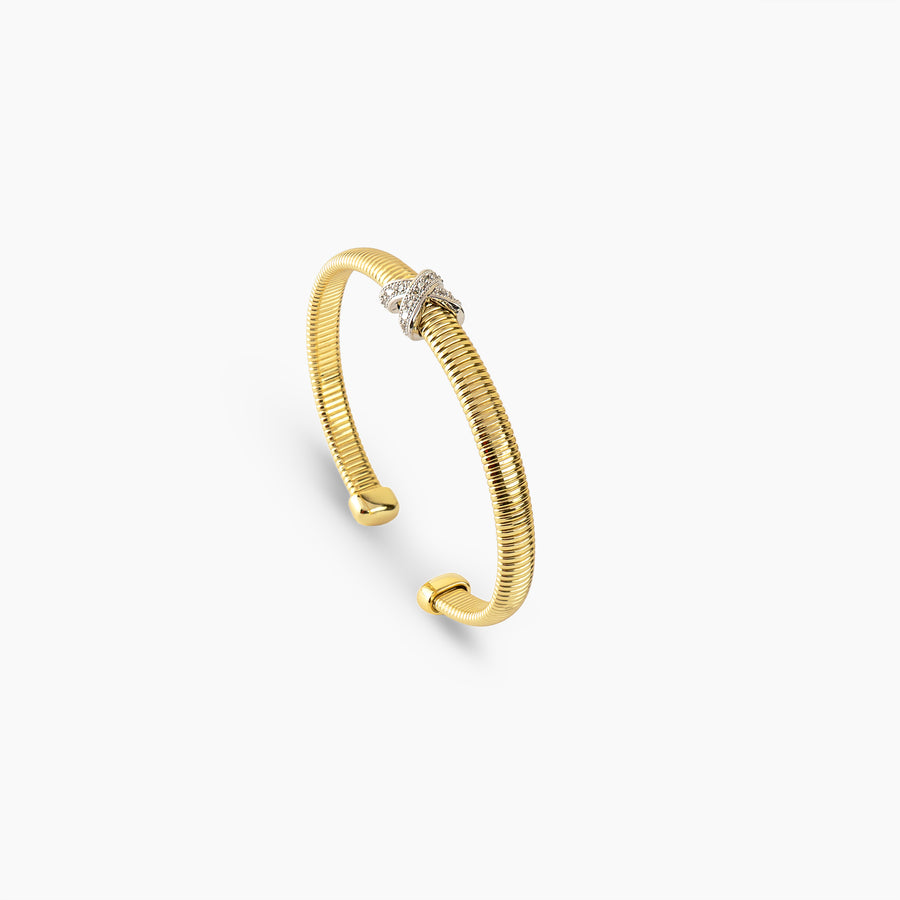 Gold Crisscross Ribbed Cuff