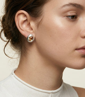Brushed Mood Whiskey Contour Earrings