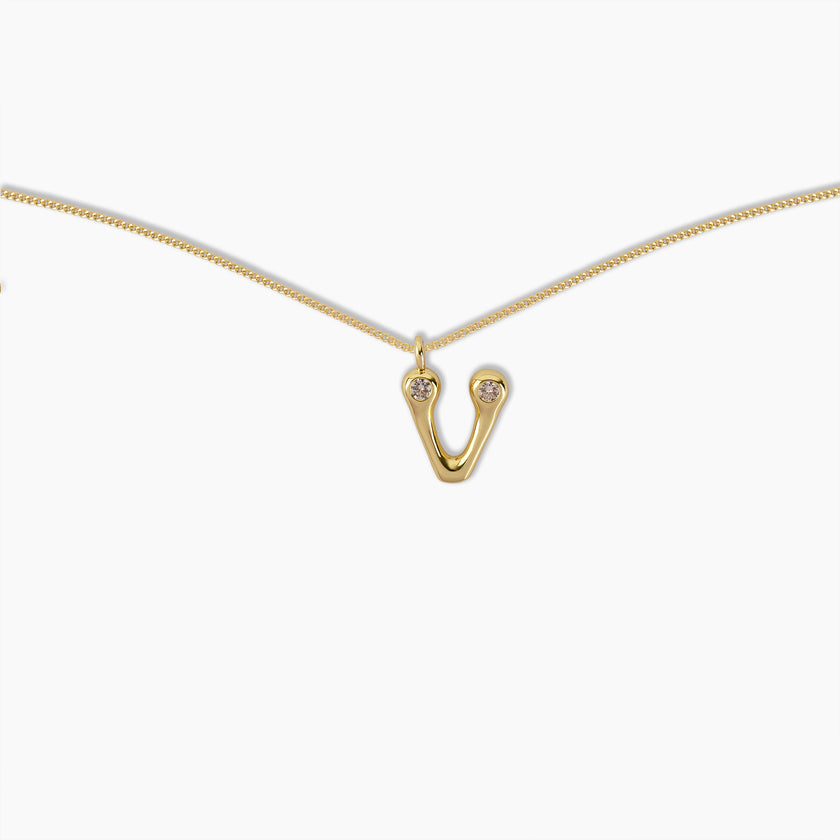 Duo Diamond Initial Necklace
