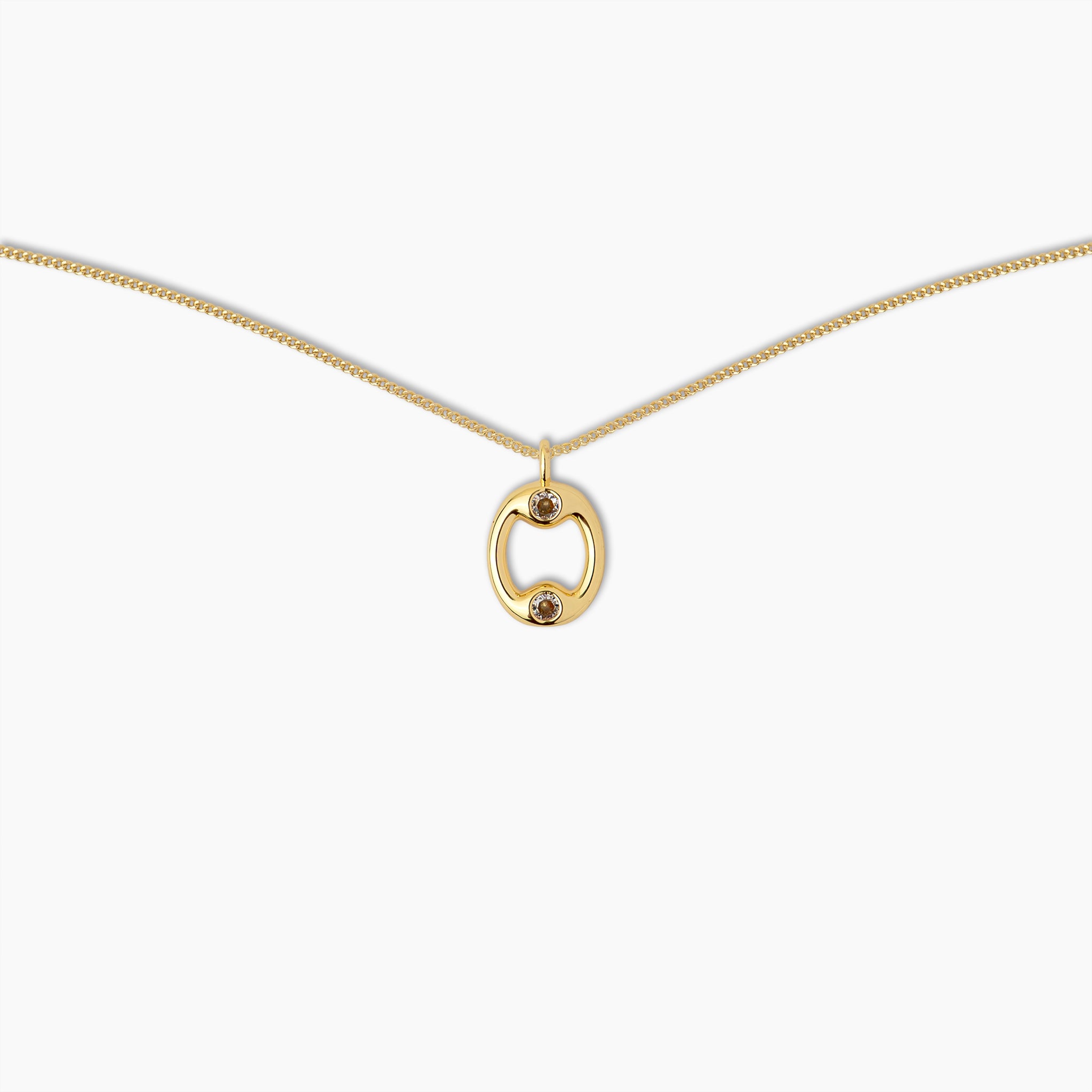 Duo Diamond Initial Necklace