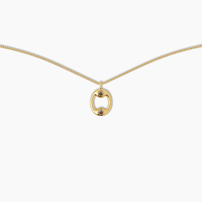 Duo Diamond Initial Necklace