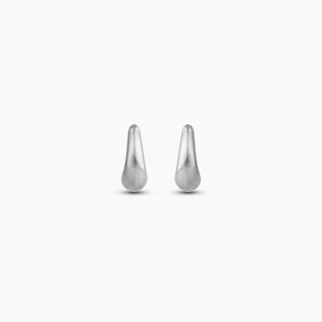 Brushed Mood Silver Hoops