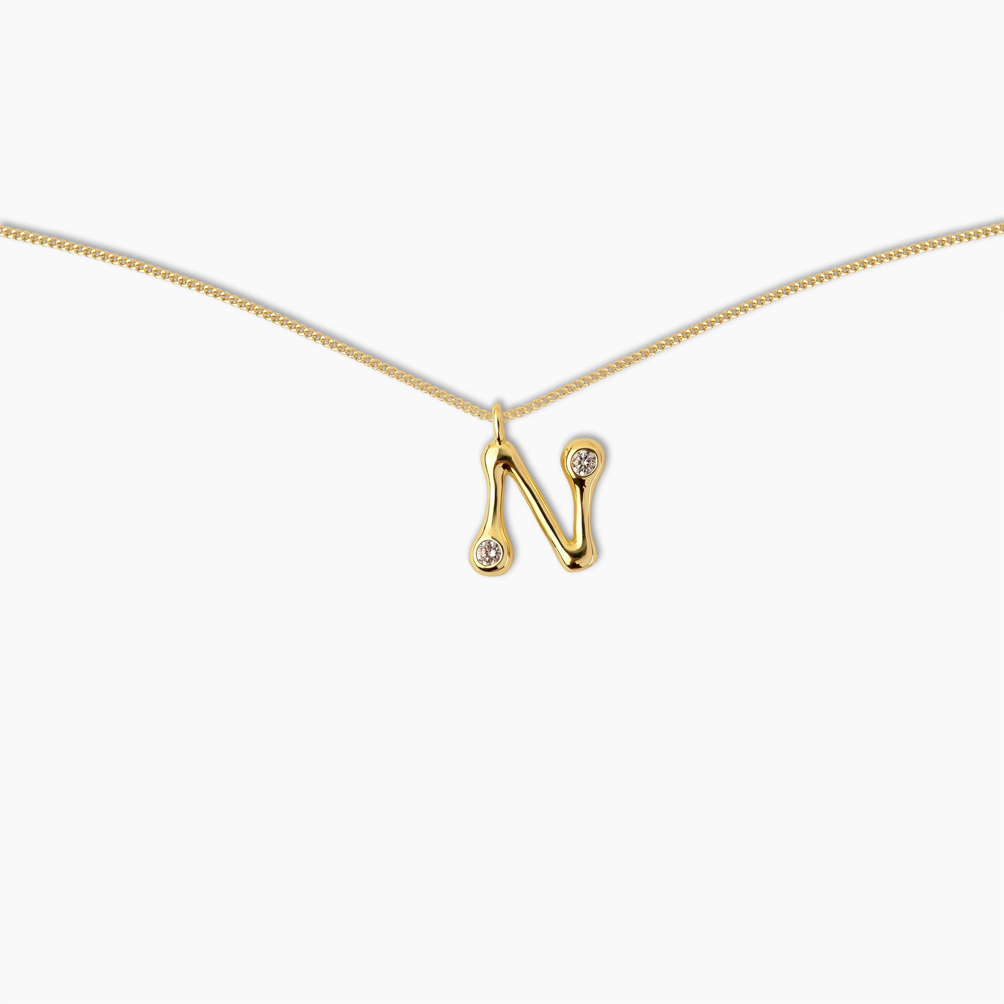 Duo Diamond Initial Necklace