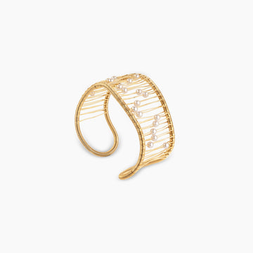 Abacus Pearl Cuff Bangle