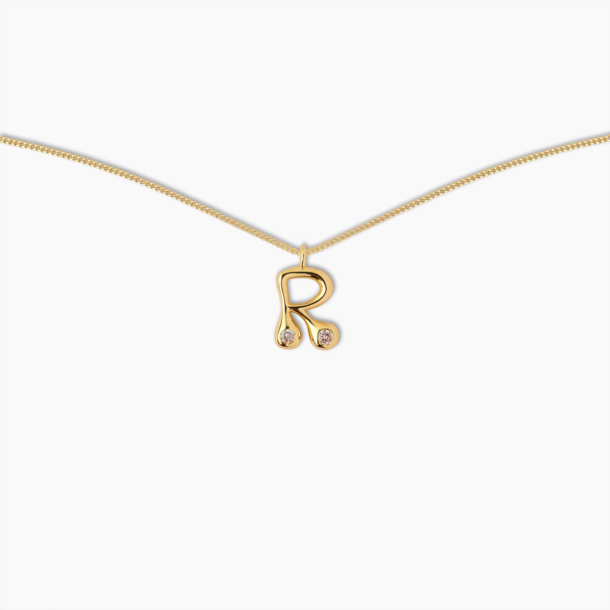 Duo Diamond Initial Necklace