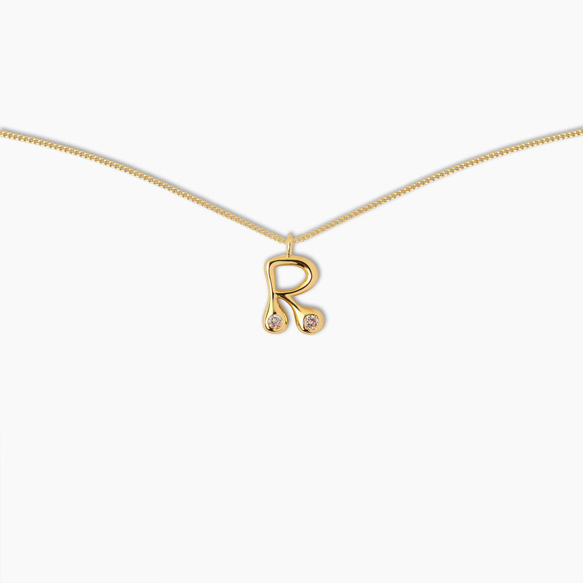 Duo Diamond Initial Necklace