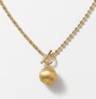 Brushed Gold Orb Toggle Necklace