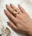 Gold Linear Flow Band Ring