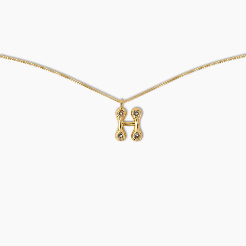 Duo Diamond Initial Necklace