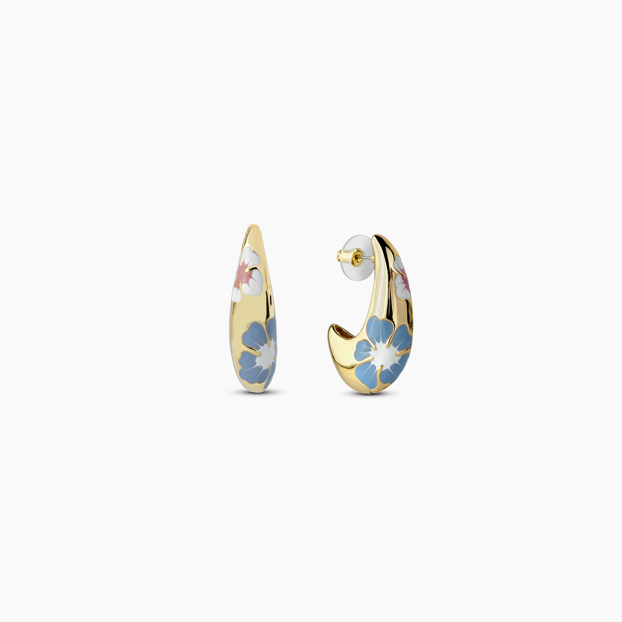 Azure Bloom Hoop Earrings