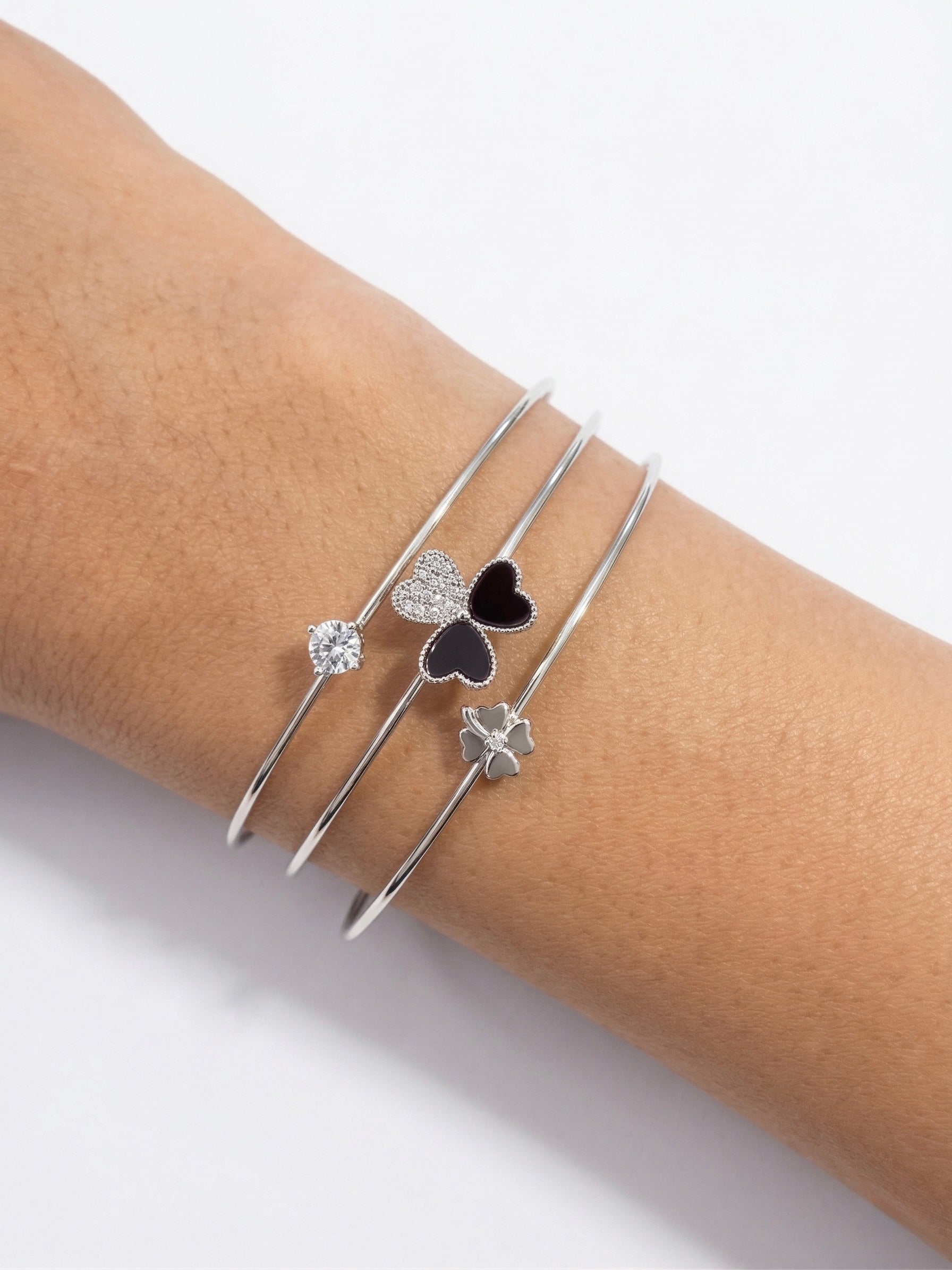 Midnight Clover Stackable bracelets