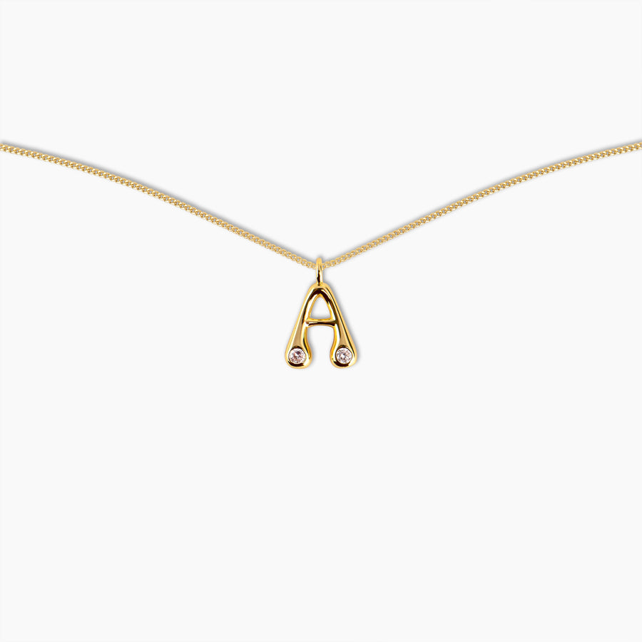 Duo Diamond Initial Necklace