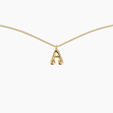 Duo Diamond Initial Necklace