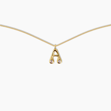 Duo Diamond Initial Necklace