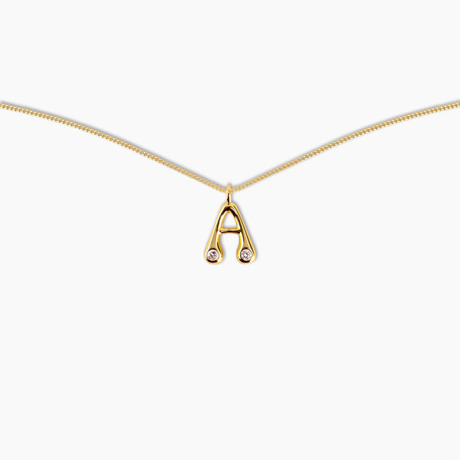 Duo Diamond Initial Necklace