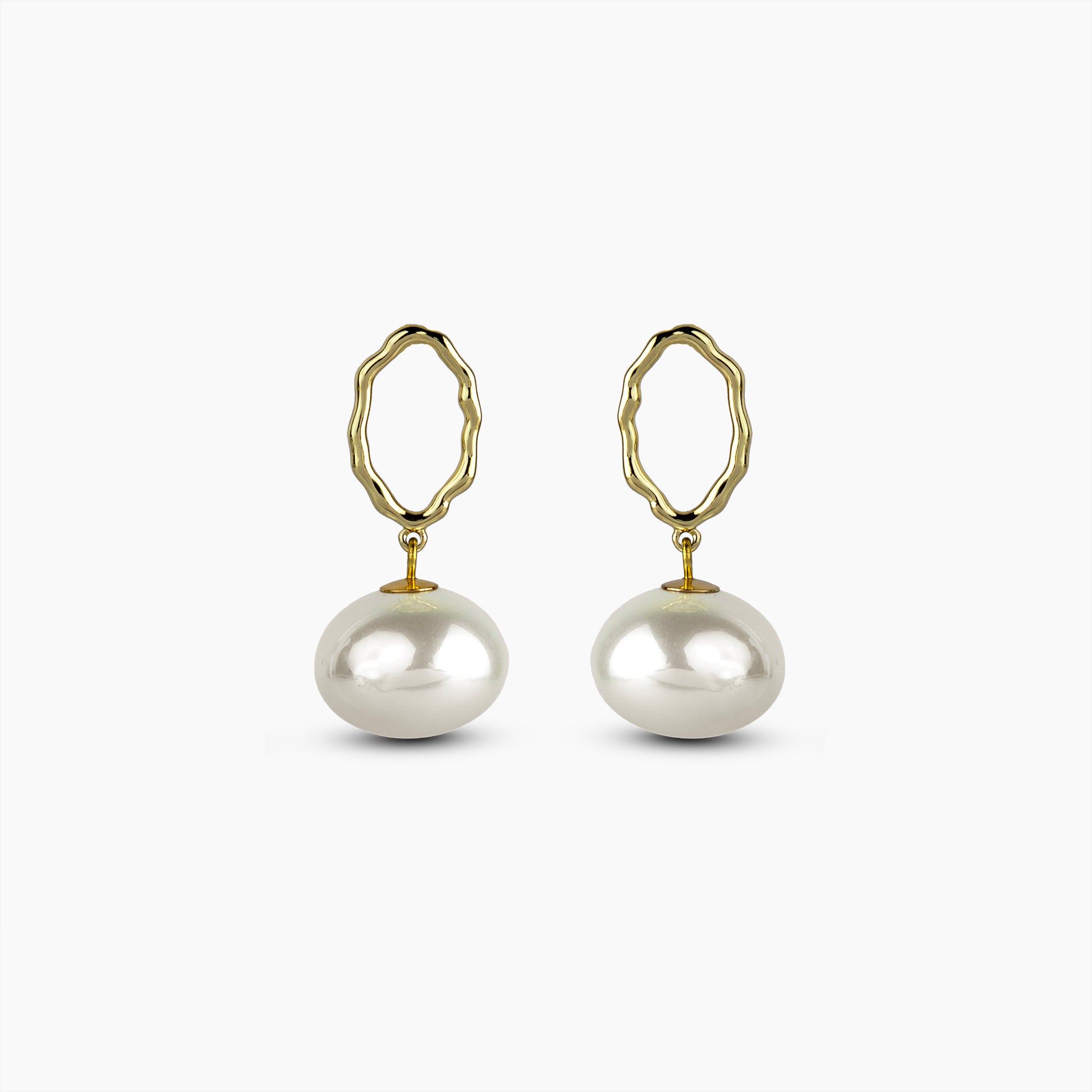 Sculpted Pearl Drop Earrings
