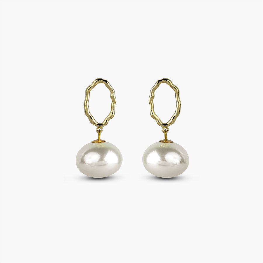 Sculpted Pearl Drop Earrings
