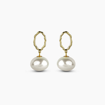 Sculpted Pearl Drop Earrings