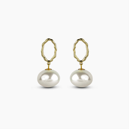 Sculpted Pearl Drop Earrings