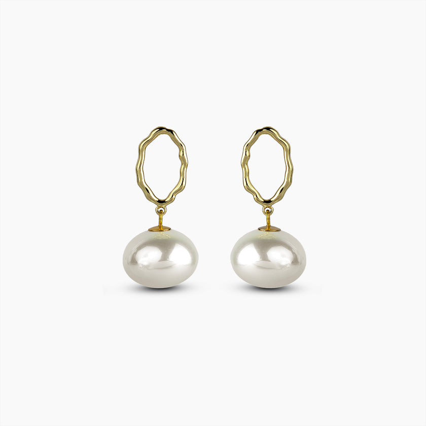 Sculpted Pearl Drop Earrings