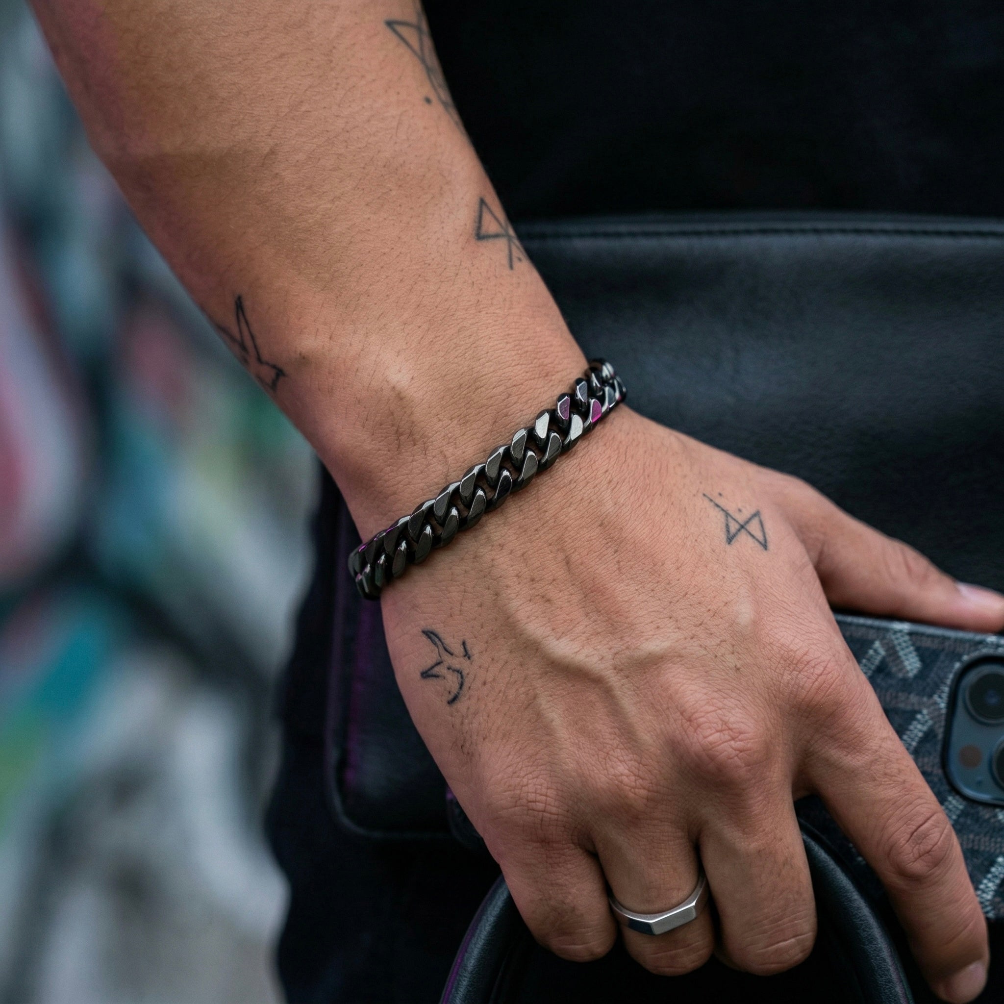 Obsidian Curb Bracelet