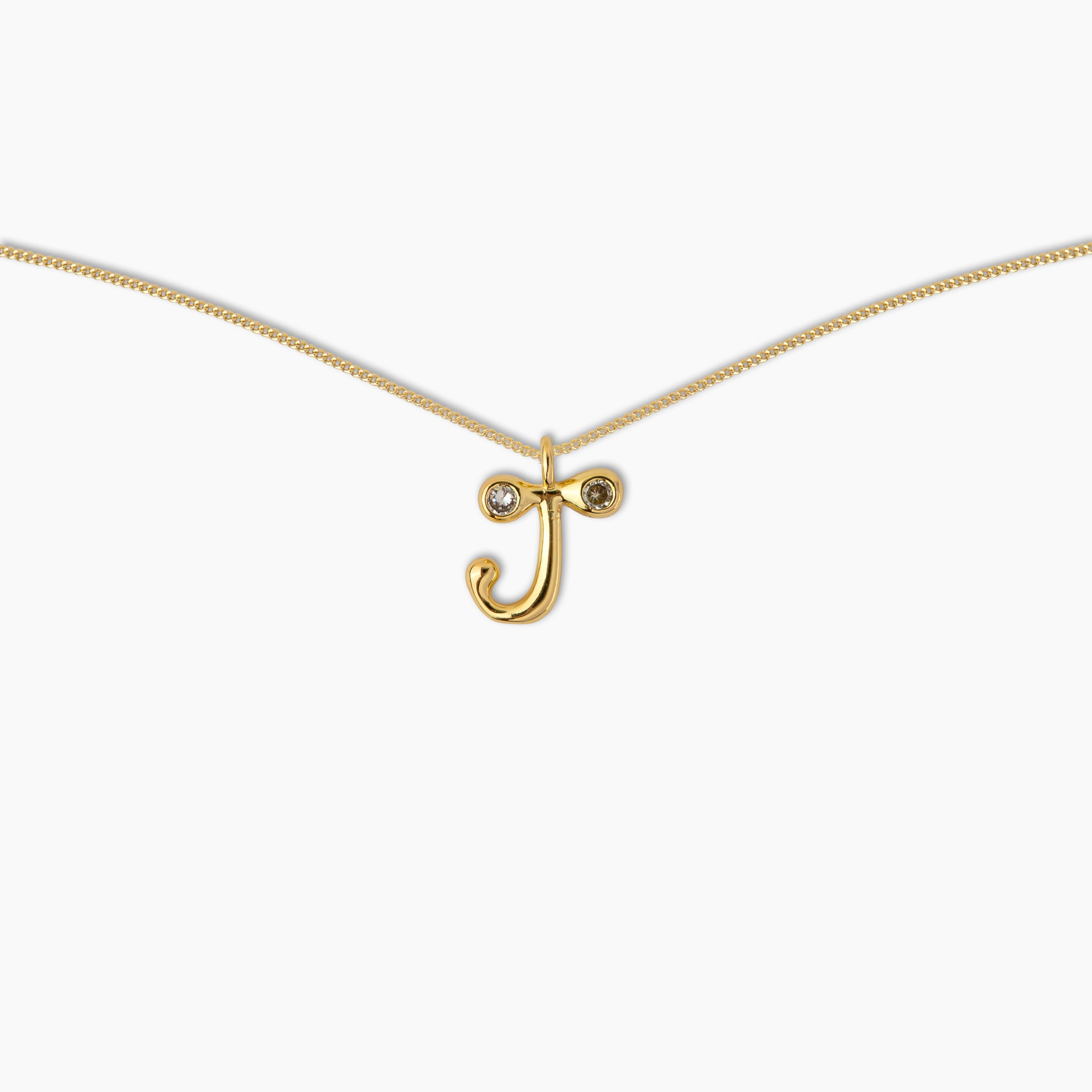 Duo Diamond Initial Necklace