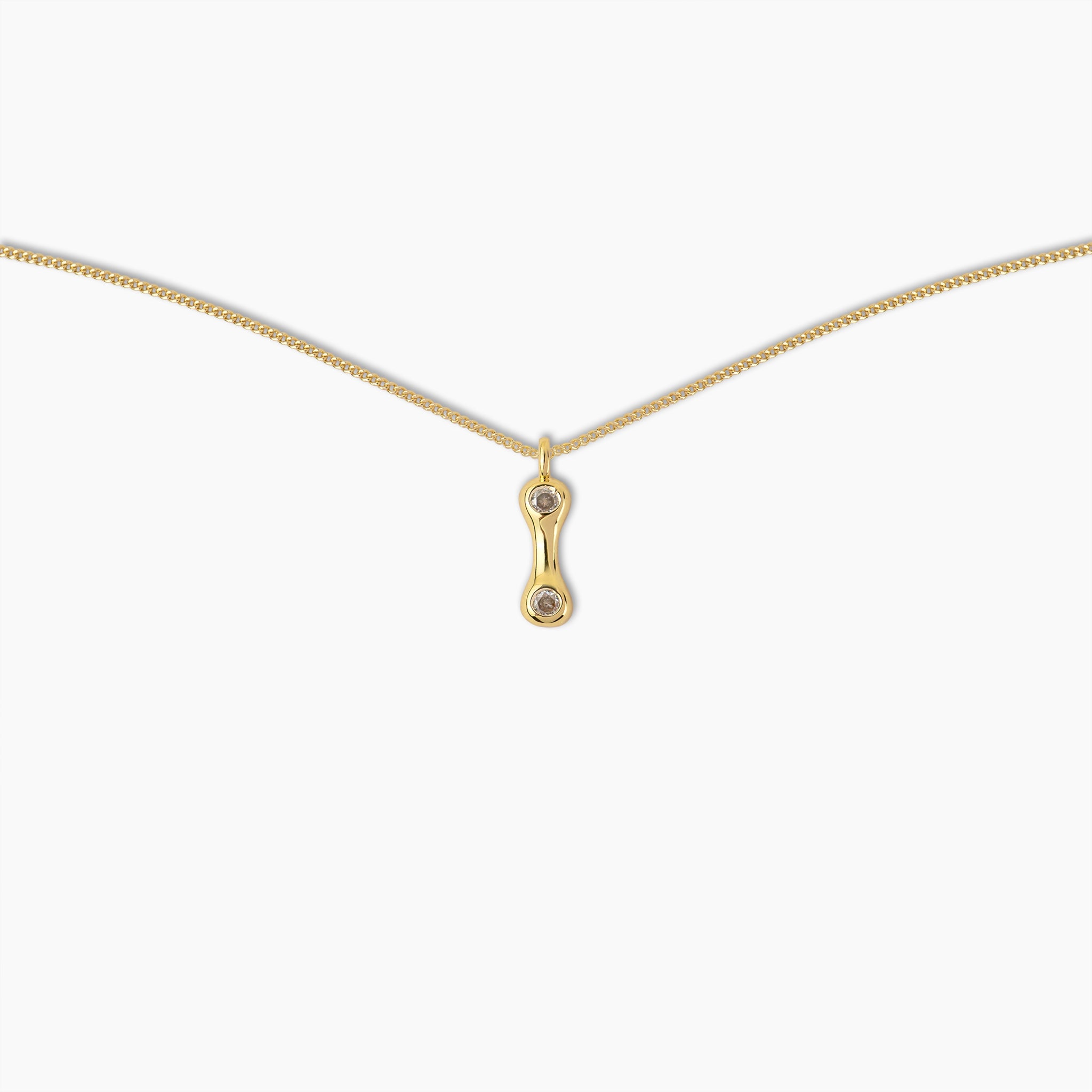 Duo Diamond Initial Necklace