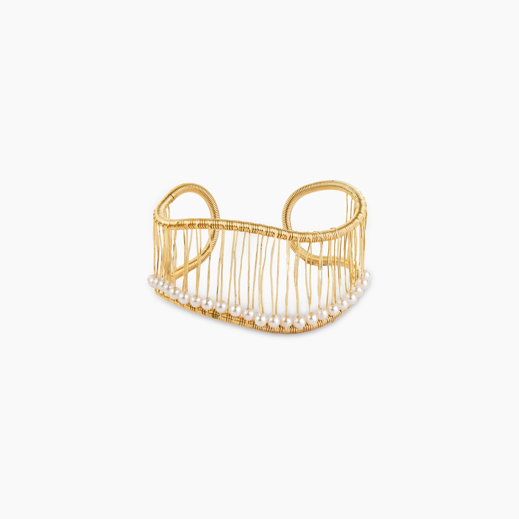 Abacus Pearl Cuff Bangle