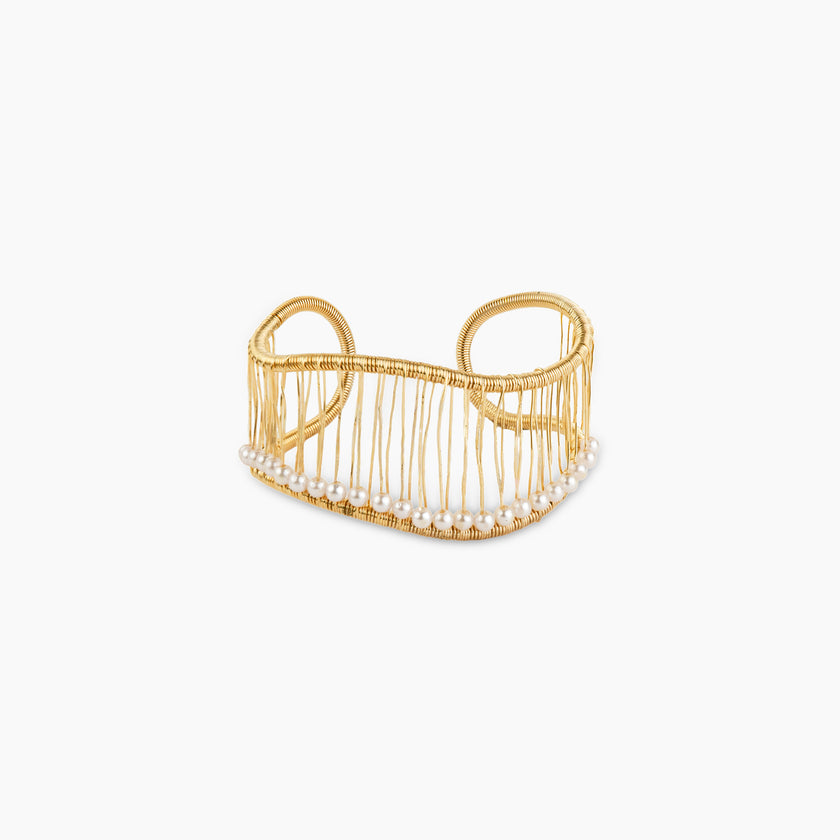 Abacus Pearl Cuff Bangle
