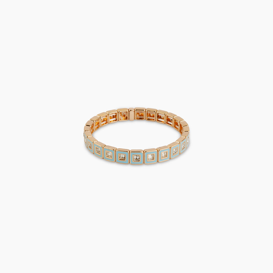 The Prism Tile Light Blue Stretch Bracelet