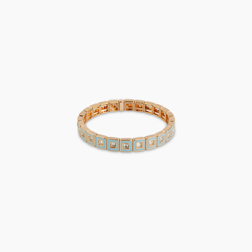 The Prism Tile Light Blue Stretch Bracelet