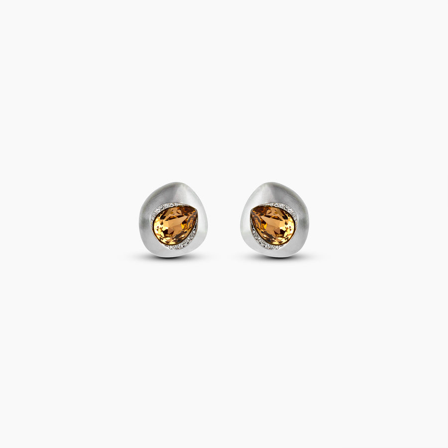 Brushed Mood Whiskey Contour Earrings