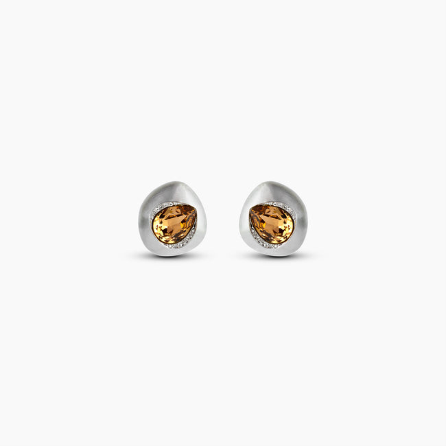 Brushed Mood Whiskey Contour Earrings