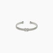 White Gold Crisscross Ribbed Cuff