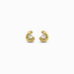 Brushed Mood Crescent Solitaire Studs