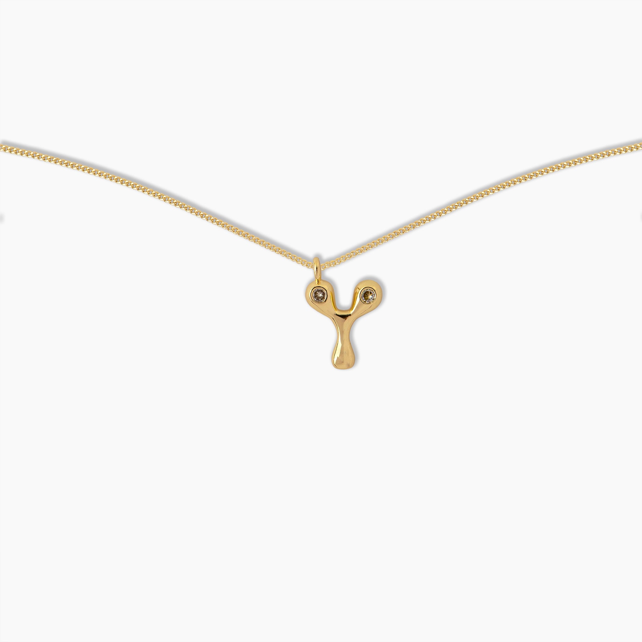 Duo Diamond Initial Necklace