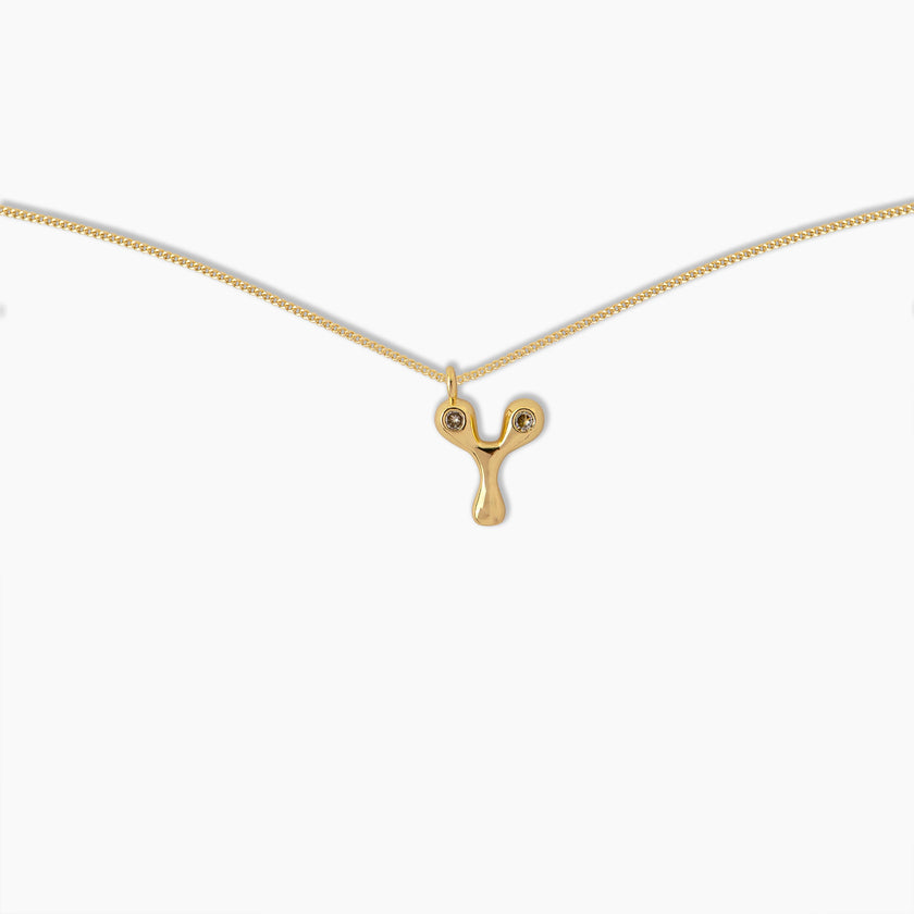 Duo Diamond Initial Necklace