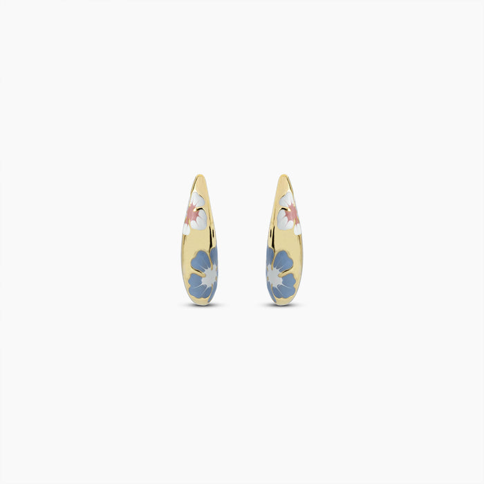 Azure Bloom Hoop Earrings